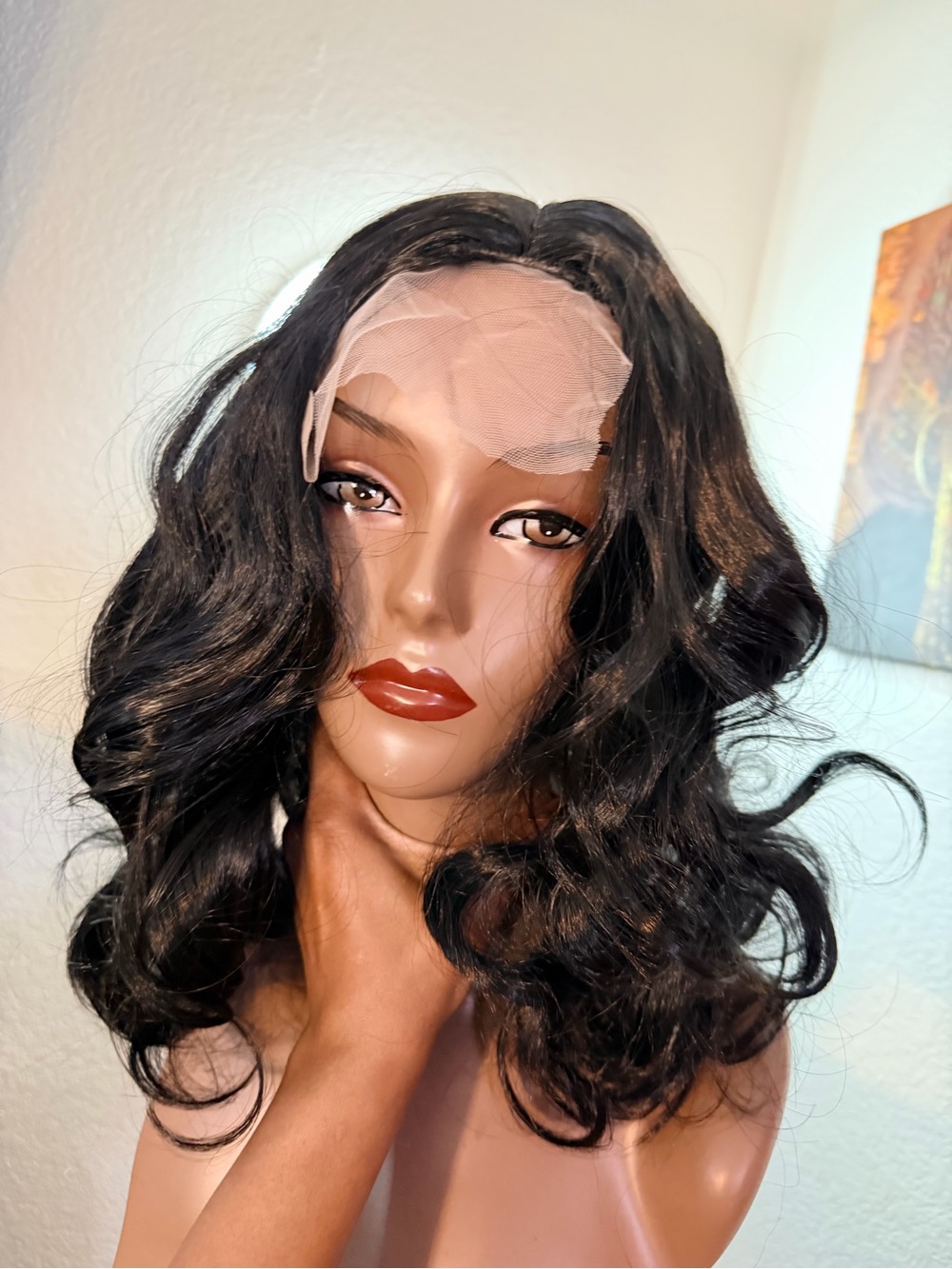 Black Lace Front Wavy Women's Wig - Unbranded